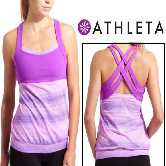 Athleta Stride Crunch and Punch Bra Tank (Purple) - Picture 1 of 9